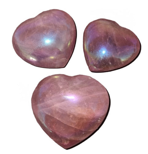 Aura Rose Quartz Heart Crystal